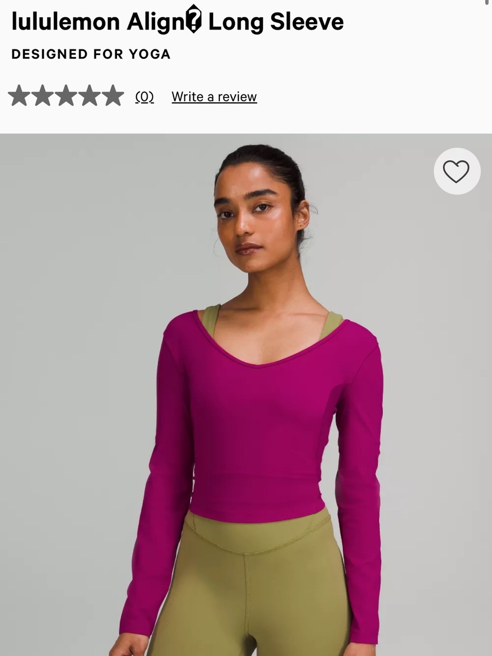 lululemon Align Long Sleeve Top - Magenta